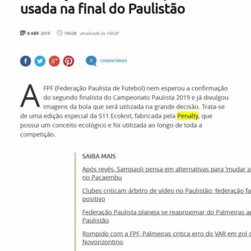 Federação revela bola que será usada na final do Paulistão- Terra