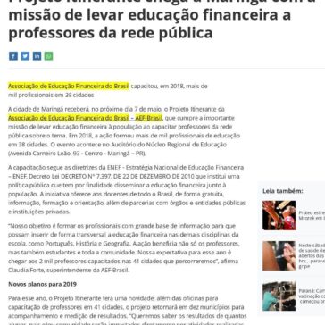 Projeto Itinerante chega à Maringá com a missão de levar educação financeira a professores da rede pública- Jornal União