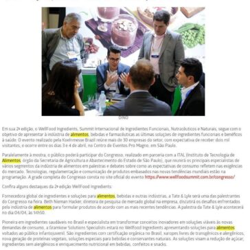 2ª edição do Wellfood Ingredients traz as mais recentes soluções para a indústria de alimentos e bebidas funcionais e saudáveis – Mundo do Marketing