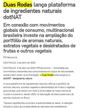 Duas Rodas lança plataforma de ingredientes naturais dotNAT – Broadcast