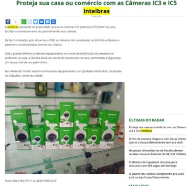 Proteja sua casa ou comércio com as Câmeras IC3 e IC5 Intelbras- Radar Pb
