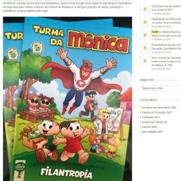 FONIF E INSTITUTO MAURÍCIO DE SOUZA DESENVOLVEM GIBI SOBRE FILANTROPIA- Conselho de Reitores das Universidades Brasileiras