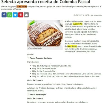 Selecta apresenta receita de Colomba Pascal – Diário dos Campos