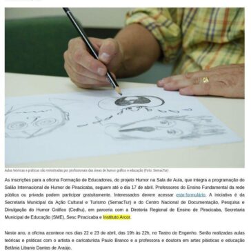 Oficina gratuita do projeto Humor na Sala de Aula recebe inscrições Jornal de Piracicaba (On-line)