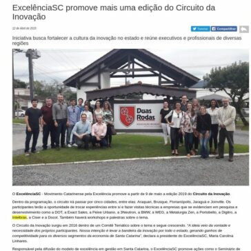 ExcelênciaSC promove mais uma edição do Circuito da Inovação -Acontecendo Aqui
