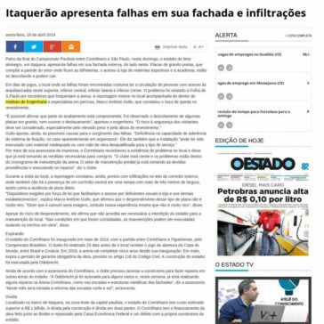 Itaquerão apresenta falhas em sua fachada e infiltrações- O Estado