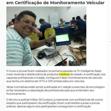 Policial Militar do RN foi um dos aprovados em Certificação de Monitoramento Veicular- Blog Jair Sampaio