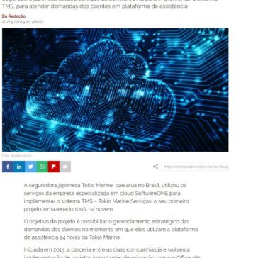 Tokio Marine investe R$20 milhões para implementação de projeto na nuvem- Computer World