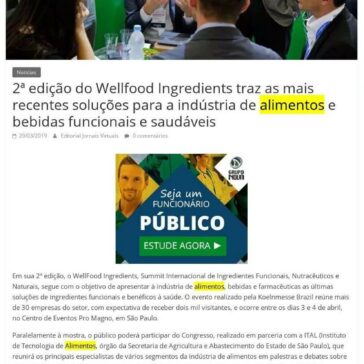 2ª edição do Wellfood Ingredients traz as mais recentes soluções para a indústria de alimentos e bebidas funcionais e saudáveis – Jornais Virtuais