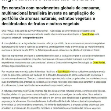 Duas Rodas lança plataforma de ingredientes naturais dotNAT – Mauricio Araya
