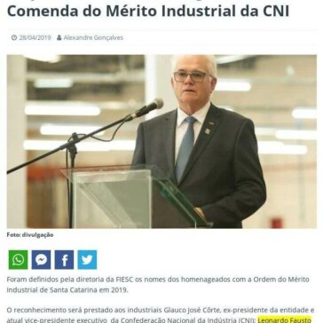 Empresário Rui Altenburg receberá Comenda do Mérito Industrial da CNI – Informe Blumenau
