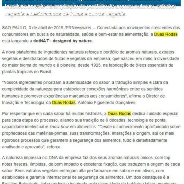 Duas Rodas lança plataforma de ingredientes naturais dotNAT – Jornalismo 24 Hora