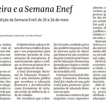 Educação financeira e a Semana Enef- Folha de S. Paulo