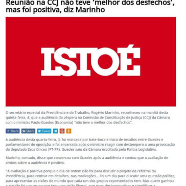 Reunião na CCJ não teve “melhor dos desfechos”, mas foi positiva, diz Marinho The World News