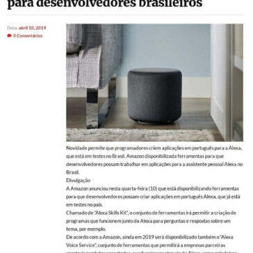 Amazon libera ferramentas da Alexa para desenvolvedores brasileiros- Portal G1 News