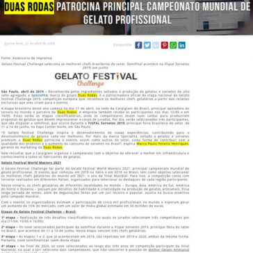 Duas Rodas patrocina principal campeonato mundial de gelato profissional – Grupo Mais Food