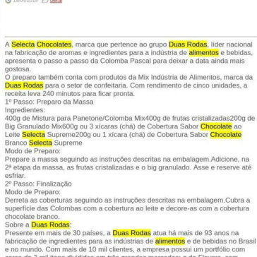 Selecta apresenta receita de Colomba Pascal – Rede Press