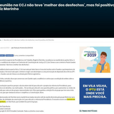 Reunião na CCJ não teve “melhor dos desfechos?, mas foi positiva, diz Marinho- ES Hoje