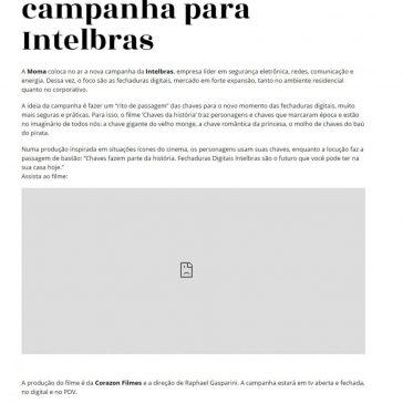 Moma assina campanha para Intelbras- Inteligemcia