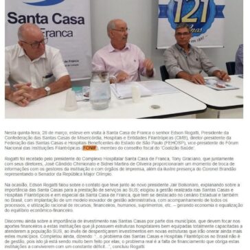 SANTA CASA DE FRANCA RECEBE PRESIDENTE DA CMB- Santa Casa de Franca