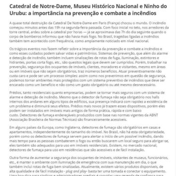 Catedral de Notre-Dame, Museu Histórico Nacional e Ninho do Urubu: a importância na prevenção e combate a incêndios- Sobre Isso