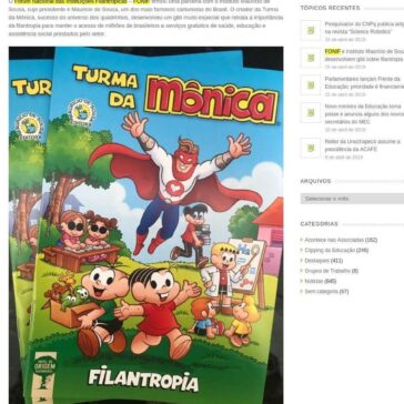 FONIF e Instituto Maurício de Souza desenvolvem gibi sobre filantropia- Crub