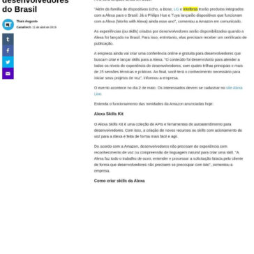 Amazon anuncia Alexa Skills Kit para desenvolvedores do Brasil- Yahoo! Finanças