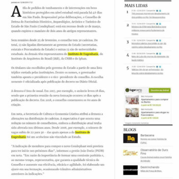 Sem nomeações, conselho estadual de patrimônio está parado há 46 dias em SP – Estado de Minas (Online)