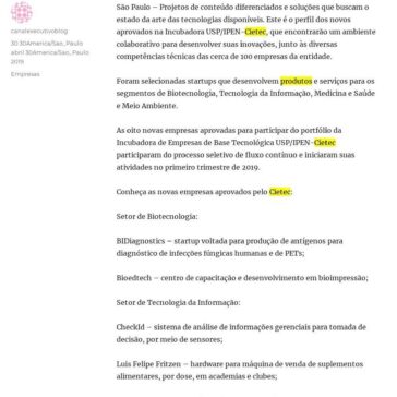 Cietec apresenta oito novas empresas incubadas- Canal Executivo Blog