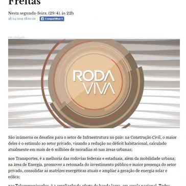 Roda Viva entrevista Ministro da Infraestrutura, Tarcísio Gomes de Freitas -Leia Mais BA
