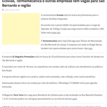 Na vizinha Diadema, … – São Bernardo do Campo