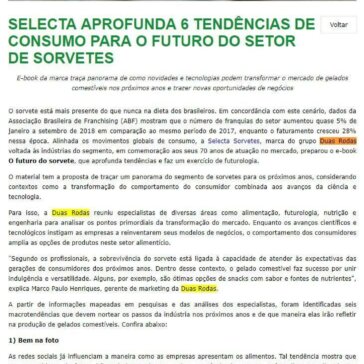 SELECTA APROFUNDA 6 TENDÊNCIAS DE CONSUMO PARA O FUTURO DO SETOR DE SORVETES – Italian Food