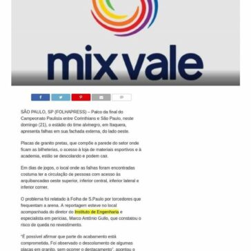 Estádio do Corinthians apresenta falhas em sua fachada e infiltrações -Mix Vale