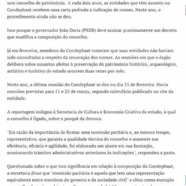 Estado de São Paulo está há mais de um mês sem conselho de patrimônio – BemParaná