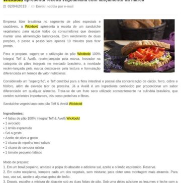 Wickbold apresenta receita vegetariana com lançamento da marca – ABIMAPI