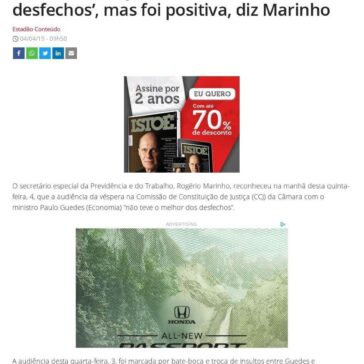 Reunião na CCJ não teve “melhor dos desfechos”, mas foi positiva, diz Marinho – ISTO É