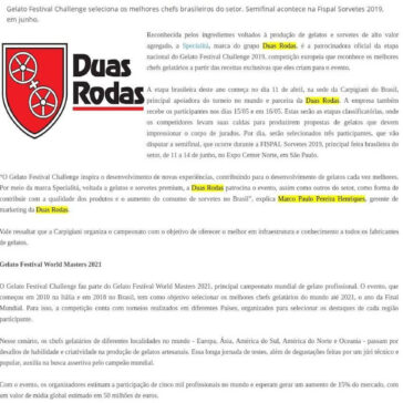 Duas Rodas patrocina principal campeonato mundial de gelato profissional – Guia Lat