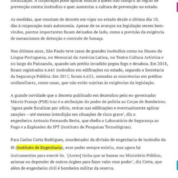 Novas regras anti-incêndio em SP aumentam função preventiva de bombeiros- BemParaná