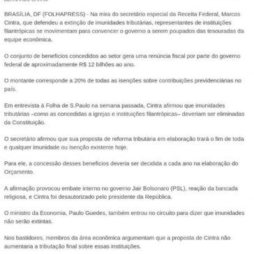 Filantrópicas fazem lobby por isenções de R$ 12 bi por ano- Jornal do Brasil (On-line)