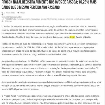PROCON Natal registra aumento nos ovos de páscoa; 16,23% mais caros que o mesmo período ano passado – Portal Conectados