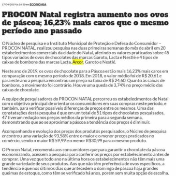 PROCON Natal registra aumento nos ovos de páscoa; 16,23% mais caros que o mesmo período ano passado – Blog do BG