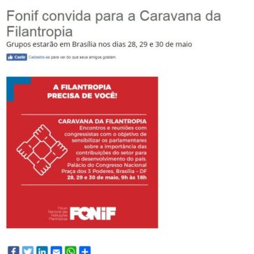 Fonif convida para a Caravana da Filantropia- Femipa