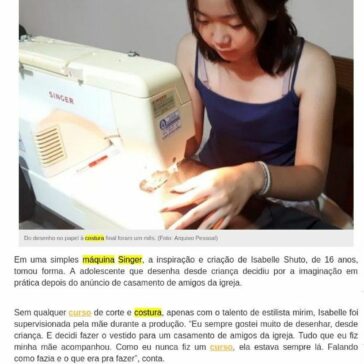 Aos 16 anos, Isabelle costurou o próprio vestido para ir a casamento – Campo Grande News