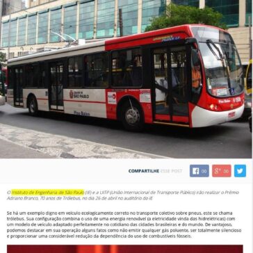 Prêmio Adriano Branco, reconhecimento ao trólebus Revista- AutoBus