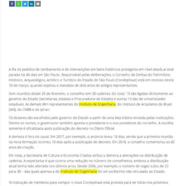 Sem nomeações, conselho estadual de patrimônio está parado há 46 dias em SP – Isto É Dinheiro (On-line)