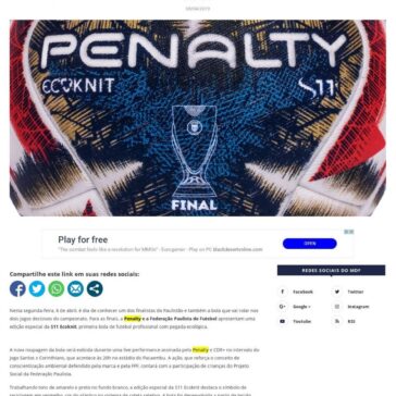 S11 Ecoknit: Penalty apresenta a bola da final do Paulistão 2019- Mantos do Futebol