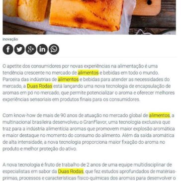 Noticenter – Duas Rodas lança tecnologia exclusiva de encapsulação que potencializa aromas em pó – Noticenter