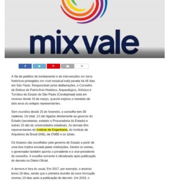 Sem nomeações, conselho estadual de patrimônio está parado há 46 dias em SP – Mix Vale