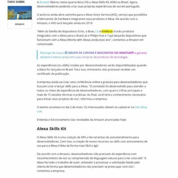 Amazon anuncia Alexa Skills Kit para desenvolvedores do Brasil- Canal Tech