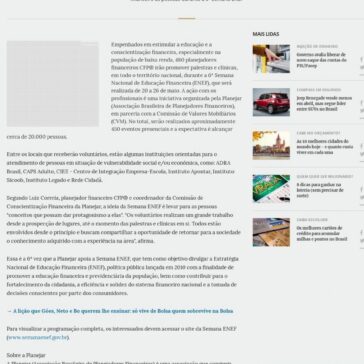 Planejadores Financeiros atuarão na Semana Nacional de Educação Financeira -InfoMoney